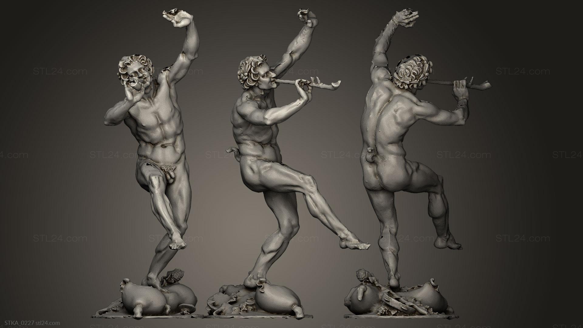 Статуи античные и исторические (Фавн танцует, STKA_0227) 3D модель для ЧПУ станка